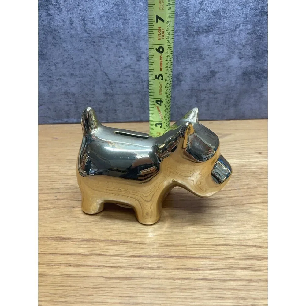 Shiny Gold Dog Coin‎ Bank Shelf Decoration Desk Dog